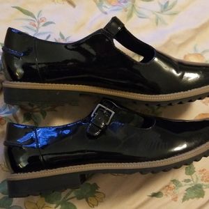 Patent leather Clarks shoes